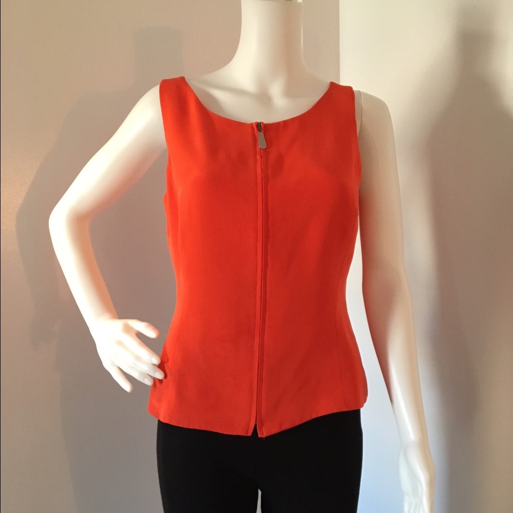 Dana Buchman Orange Sleeveless Blouse